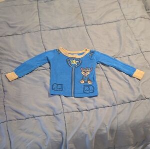 Blue and Tan Kids Shirt with Cartoon Design